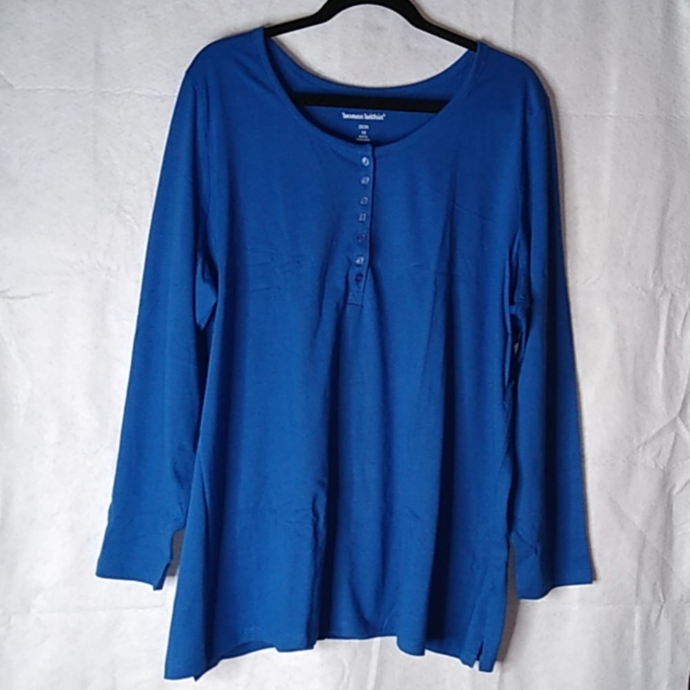 Long sleeved henley shirt